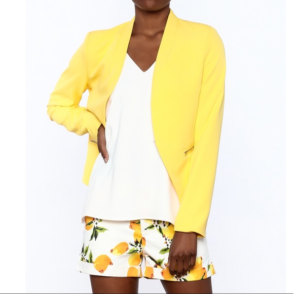 🆕 YELLOW OPEN FRONT BLAZER 💛 - Picture 2 of 4